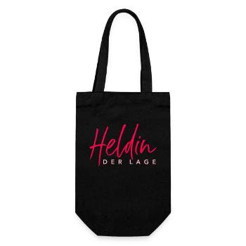 Heldin der Lage - Geschenkbeutel für Flaschen - Schwarz - Vorne