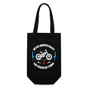 Never Underestimate The Power of E Bike - Geschenkbeutel für Flaschen - Schwarz - Vorne