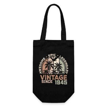 Geboren 1945 Geburtstagsgeschenk 1945 Vintage 1945 - Geschenkbeutel für Flaschen - Schwarz - Vorne