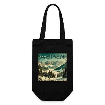 Aspen Ski Snowboard Vintage Winterurlaub - Geschenkbeutel für Flaschen - Schwarz - Vorne