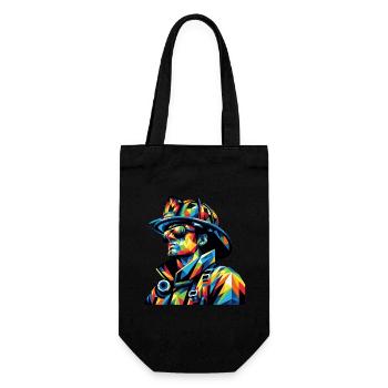 Color Hero – Firefighter in Pop Art Style - Gift Bag for Bottles - black - Front