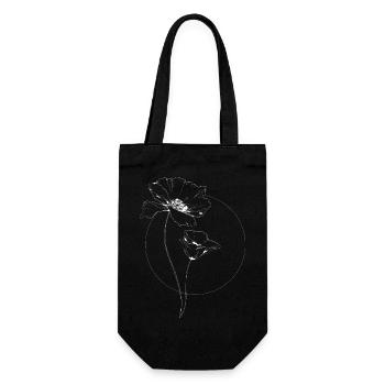 Minimalist poppies - Gift Bag for Bottles - black - Front