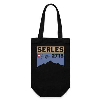 Serles Wanderung Bergtour Stubaital Wipptal Wander - Geschenkbeutel für Flaschen - Schwarz - Vorne