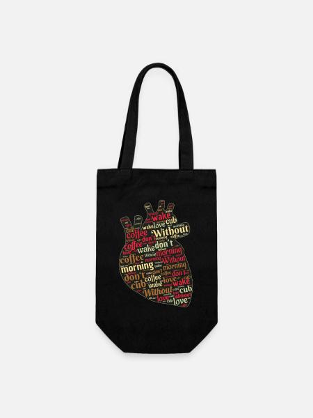 Love Coffee - Kaffee Liebe - Geschenkbeutel für Flaschen - Schwarz