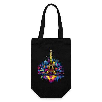 Paris, Tour Eiffel, France, Ville, Horizon, Nuit - Sac à bouteille - noir - Devant