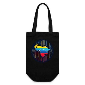 Carte du Venezuela au néon - Sac à bouteille - noir - Devant