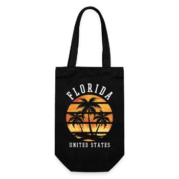 Florida USA Miami America Summer Palm Trees Beach - Gift Bag for Bottles - black - Front