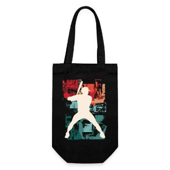 Baseball Joueur De Baseball Joueur Vintage Coloré - Sac à bouteille - noir - Devant