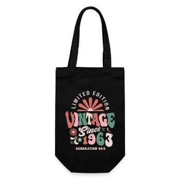 1963 Jubiläum 60 Jahre Jahrgang - Geschenkbeutel für Flaschen - Schwarz - Vorne