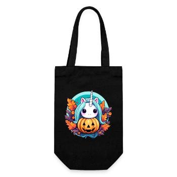 Unicorn and pumpkin - Gift Bag for Bottles - black - Front