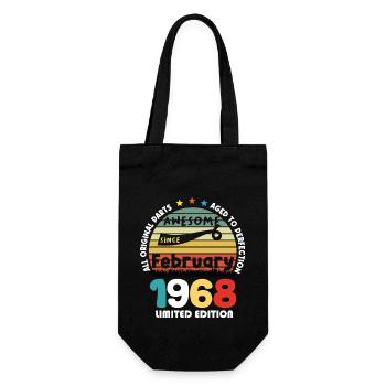 56 Years Old Made In 1968 Vintage February 1968 - Gift Bag for Bottles - black - Front
