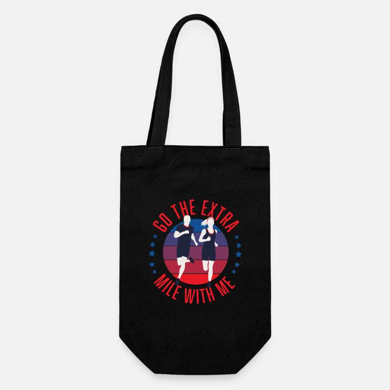 Run the extra mile with me - Gift Bag for Bottles - black