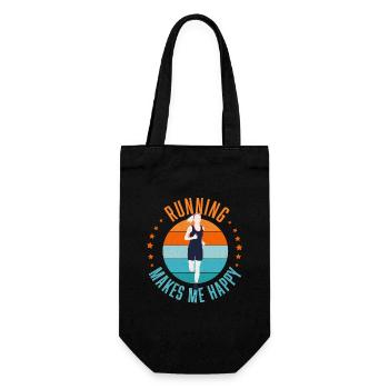 Running Makes Me Happy - Gift Bag for Bottles - black - Front