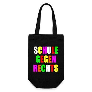 Schule gegen rechts - Geschenkbeutel für Flaschen - Schwarz - Vorne