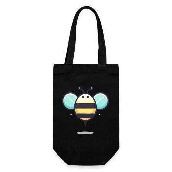 Minimalist Cute Bee Illustration - Gift Bag for Bottles - black - Front