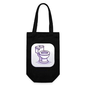 Minimalist Lavender Toilet Icon - Gift Bag for Bottles - black - Front