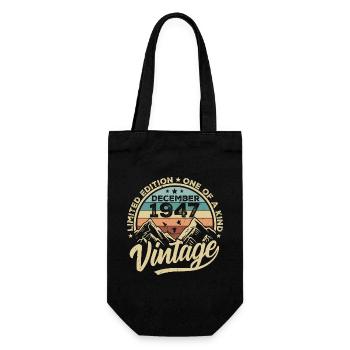 Original December 1947 - 78th Birthday Gift - Gift Bag for Bottles - black - Front