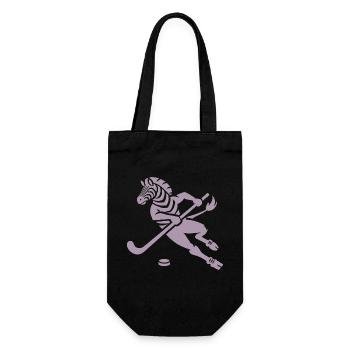 Minimalistisches Zebra Eishockey Silhouette - Geschenkbeutel für Flaschen - Schwarz - Vorne