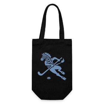 Minimalistisches Zebra Eishockey Silhouette - Geschenkbeutel für Flaschen - Schwarz - Vorne