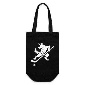 Husky Silhouette Hockey sur glace Design minimaliste - Sac à bouteille - noir - Devant