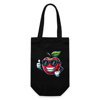 Cool Apple Fruit with Sunglasses - Gift Bag for Bottles - black - Front