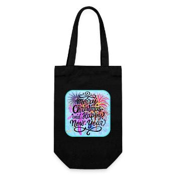 Happy New Year, colorful theme. - Gift Bag for Bottles - black - Front