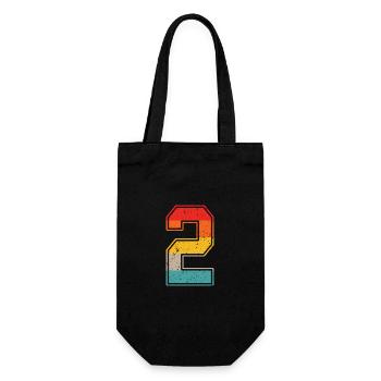 2 years retro jersey number 2 T-shirt number 2 - Gift Bag for Bottles - black - Front