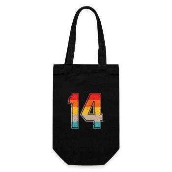 14 ans maillot rétro numéro 14 T-shirt numéro 14 - Sac à bouteille - noir - Devant