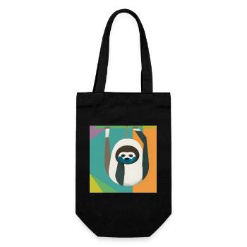 Sloth in abstract art - Gift Bag for Bottles - black - Front