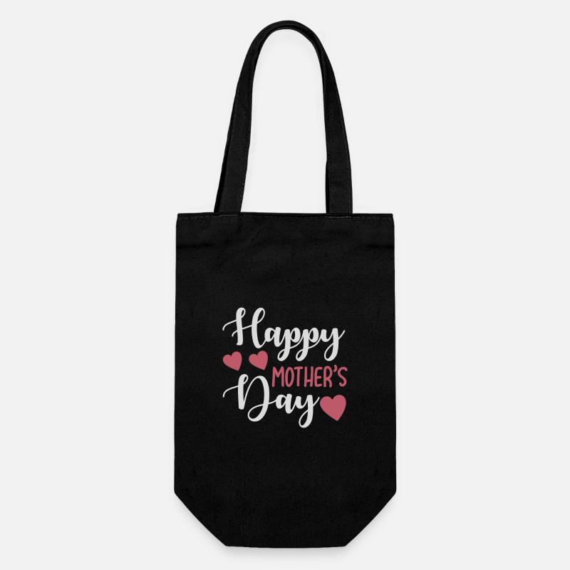 Muttertag - Geschenkbeutel für Flaschen - Schwarz