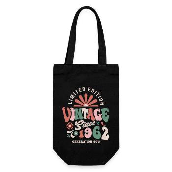 1962 Geburtstag Jahrgang 1962 - Geschenkbeutel für Flaschen - Schwarz - Vorne