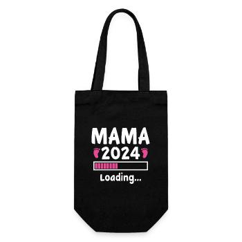 Mama 2024 Loading - Geschenkbeutel für Flaschen - Schwarz - Vorne
