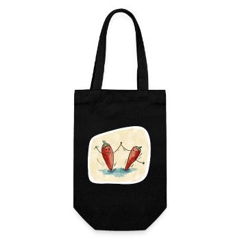 Chili Peppers Dancing Tango - Gift Bag for Bottles - black - Front