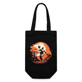Basketball player in practice against the background of the setting sun - Gift Bag for Bottles - black - Front