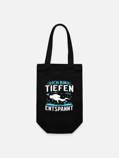 Ich bin tiefenentspannt taucher tauchen - Geschenkbeutel für Flaschen - Schwarz