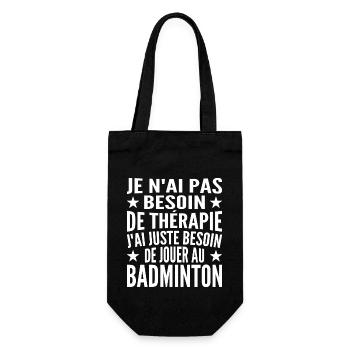 Ich muss nur Badminton spielen. Geschenk - Geschenkbeutel für Flaschen - Schwarz - Vorne