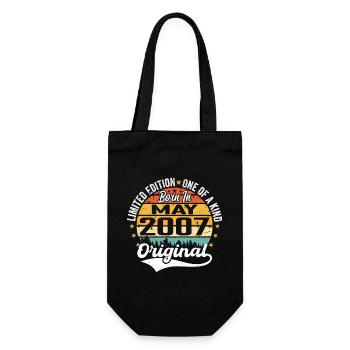 Mai 2007 Geburtstagsgeschenk geboren im Mai 2007 - Geschenkbeutel für Flaschen - Schwarz - Vorne