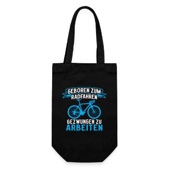 geboren zum radfahren gezwungen zu arbeiten - Geschenkbeutel für Flaschen - Schwarz - Vorne