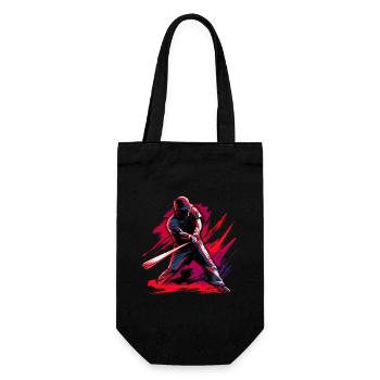 Baseball player in red pop art - Gift Bag for Bottles - black - Front
