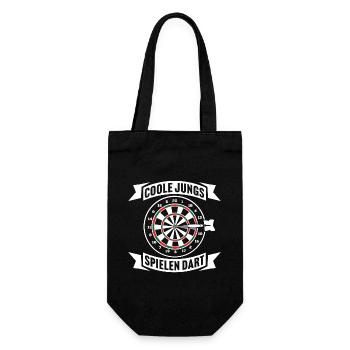 Coole Jungs spielen Dart Dartspieler - Geschenkbeutel für Flaschen - Schwarz - Vorne