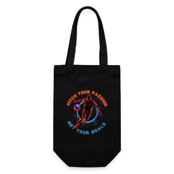 Neon football match, motivational quote - Gift Bag for Bottles - black - Front