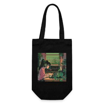 Plantes et musique - Impression de mode de haute qualité - Sac à bouteille - noir - Devant
