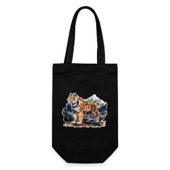 Striking Tiger Pose - Gift Bag for Bottles - black - Front