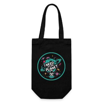 I need my own planet - Gift Bag for Bottles - black - Front