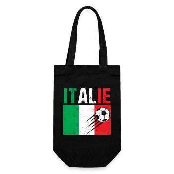 Drapeau Italie cadeau football foot italien - Sac à bouteille - noir - Devant