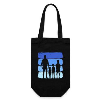 Papa und drei Kinder T-Shirt vater und 3 Söhne - Geschenkbeutel für Flaschen - Schwarz - Vorne