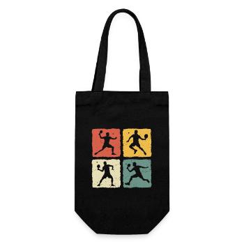 Table tennis retro table tennis player - Gift Bag for Bottles - black - Front