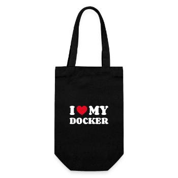 I Love My Docker - Gift Bag for Bottles - black - Front
