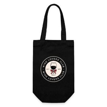 Wine lovers club - Gift Bag for Bottles - black - Front