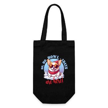 Pembroke Welsh Corgi in Winter, Sweet Illustration - Gift Bag for Bottles - black - Front